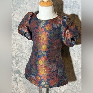 GB Girls Floral Puff Sleeve Dress - Multicolor